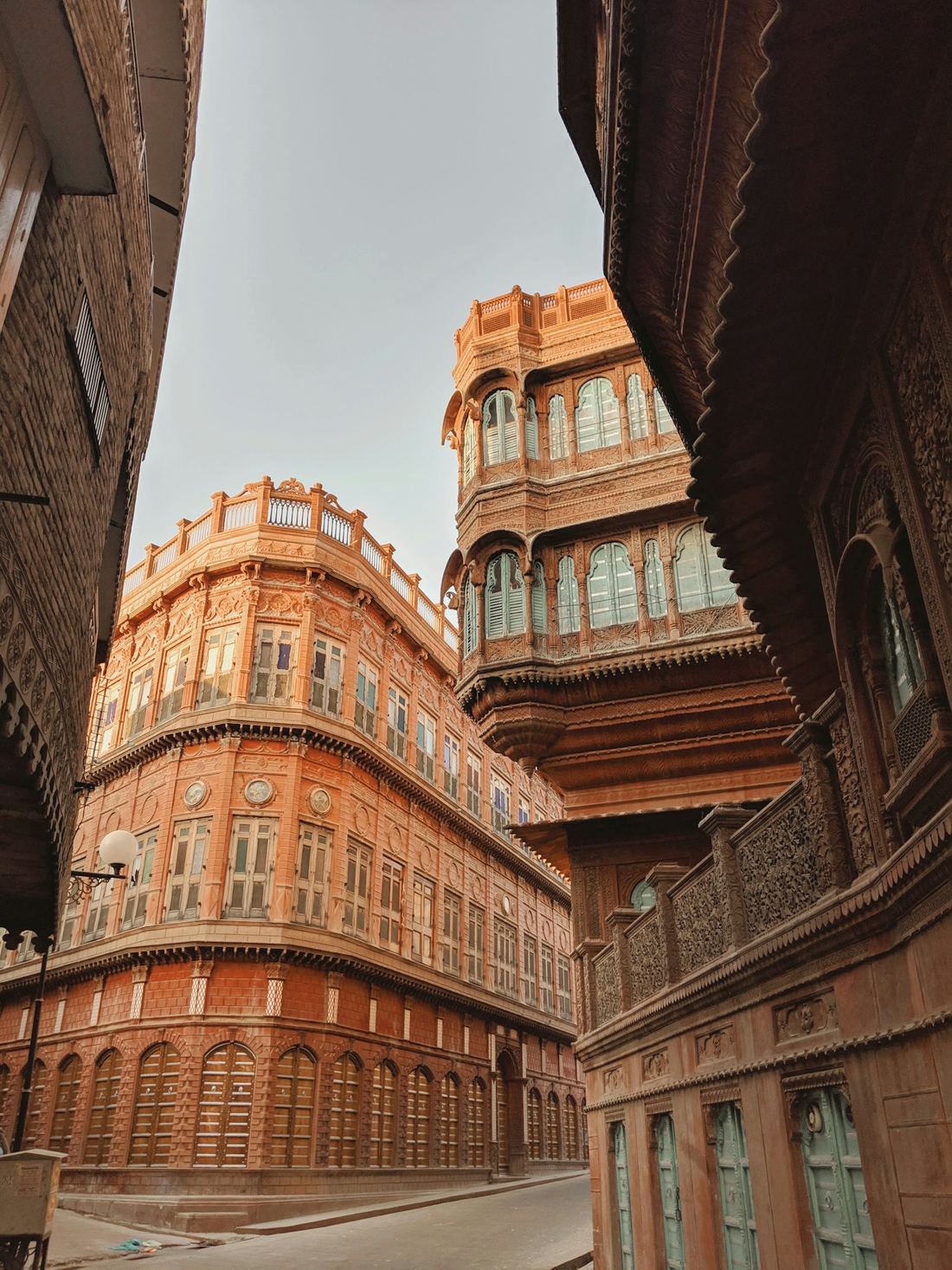 The Rampuria Havelis, carved in Dulmera red sandstone.